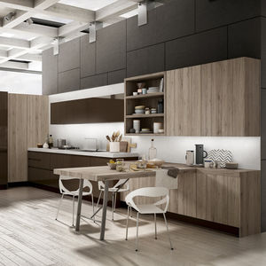 cuisine contemporaine / en stratifié / en L / laquée