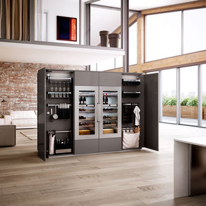 armoire de rangement pour cuisine contemporain / en bois