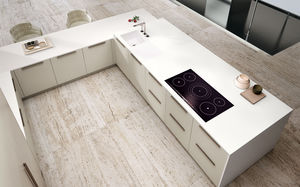 plan de travail en composite quartz / de cuisine