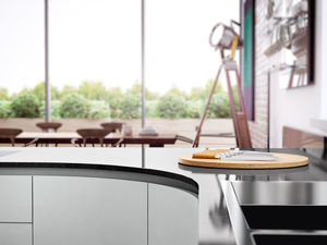 plan de travail en composite quartz / de cuisine