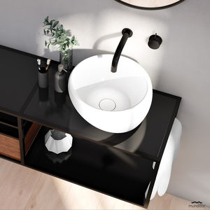 vasque à poser / ronde / en Solid Surface / Art Déco