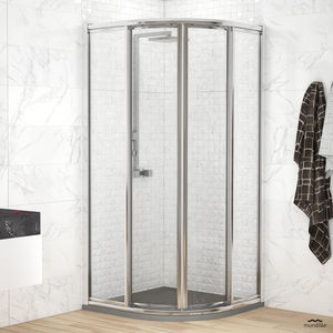 paroi de douche coulissante / courbée / en verre / résidentielle