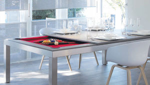 table de billard contemporaine / convertible en table à manger / haut de gamme / professionnelle