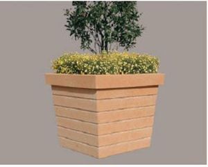 jardinière en terracotta / carrée / contemporaine / pour espace public