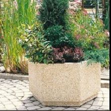 jardinière en pierre / hexagonale / contemporaine / pour espace public