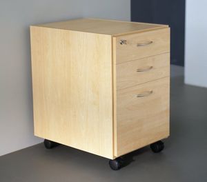 caisson de bureau en bois / à 3 tiroirs / à clé
