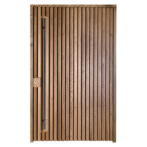 porte d'entrée / à pivot / en bois / antieffraction