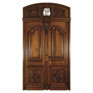 porte d'entrée / battante / en chêne / en noyer