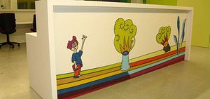 panneau décoratif en Solid Surface / en bois massif / pour agencement intérieur / lisse