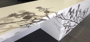 panneau décoratif en Solid Surface / en bois massif / pour meuble / lisse