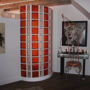 brique de verre d'angle