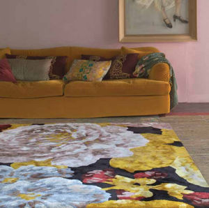 tapis contemporain / à fleurs / en laine / en soie
