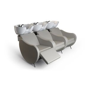 bac à shampoing avec repose-pieds