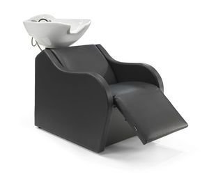 bac à shampoing avec repose-pieds
