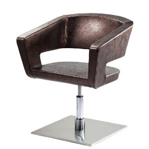 fauteuil de coiffure en acier inoxydable / piètement central / avec pompe hydraulique / pivotant