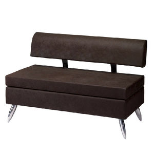 canapé contemporain / en cuir / en aluminium poli / pour salon d'esthétique