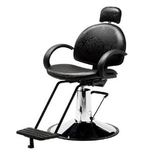 fauteuil de barbier en cuir / en simili cuir / avec repose-pieds / avec repose-tête