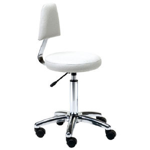 tabouret contemporain / en aluminium poli / en simili cuir / pour salon d'esthétique