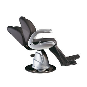 fauteuil de barbier en simili cuir / avec repose-pieds / avec repose-tête / piètement central