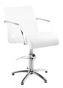 fauteuil de coiffure en tissu / piètement central / pivotant / déhoussable