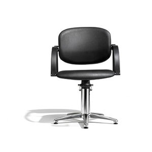 fauteuil de coiffure en tissu / avec pompe hydraulique / piètement étoile / à dossier inclinable