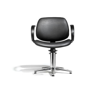 fauteuil de coiffure en simili cuir / avec pompe hydraulique / piètement étoile / à dossier inclinable