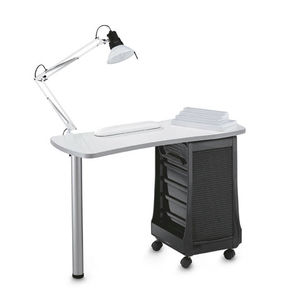 table de manucure avec rangement intégré