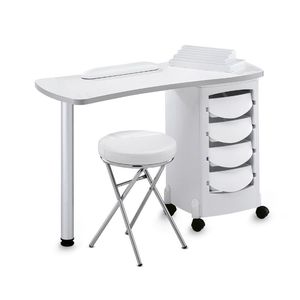 table de manucure avec rangement intégré