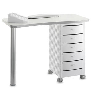 table de manucure avec rangement intégré