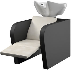 bac à shampoing avec repose-pieds