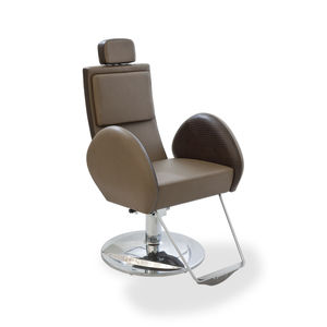 fauteuil de coiffure en acier / avec repose-tête / avec repose-pieds / piètement étoile