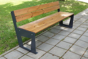 banc public / design original / en bois / en acier