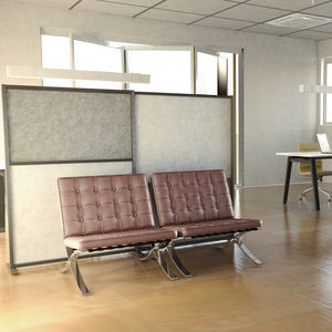 panneau d'absorption acoustique pour agencement intérieur / en fibre de polyester / autoportant / double face