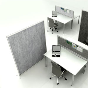panneau d'absorption acoustique pour agencement intérieur / en fibre de polyester / autoportant / double face