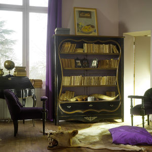 bibliothèque de style Louis XV / en bois