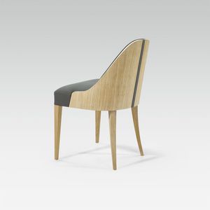 chaise contemporaine / tapissée / en tissu / en chêne
