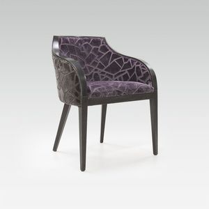 chaise contemporaine / tapissée / avec accoudoirs / en tissu