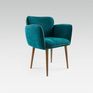 chaise contemporaine / tapissée / avec accoudoirs / en tissu