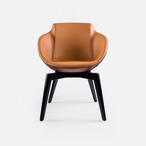 chaise contemporaine / tapissée / avec accoudoirs / pivotante