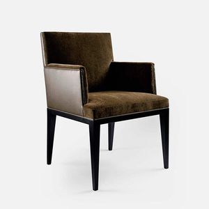 chaise contemporaine / avec accoudoirs / en tissu / en hêtre