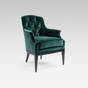 fauteuil classique / en tissu / en hêtre / pour hôtel