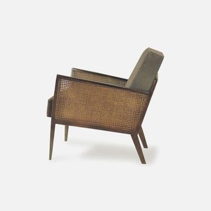 fauteuil contemporain / en hêtre / en tissu / en cuir