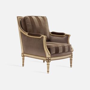 fauteuil Louis XVI / en hêtre / en tissu / bergère