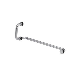 poignée de tirage avec porte-serviette / pour porte en verre / pour porte de douche / en inox