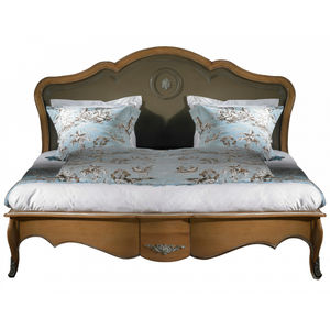 lit double / de style Louis XV / en bois / 160x200 cm
