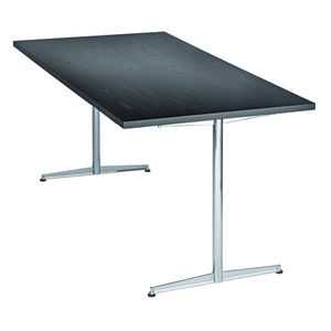 table contemporaine / en acier / rectangulaire / pour établissement public