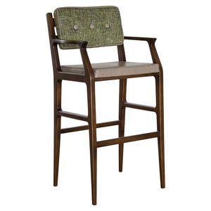 chaise de bar contemporaine / tapissée / avec accoudoirs / en tissu