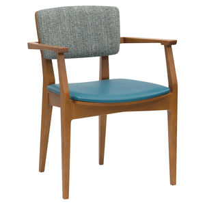 chaise contemporaine / tapissée / avec accoudoirs / en tissu