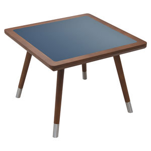 table basse contemporaine / en bois / en verre / avec piètement en bois