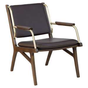 fauteuil contemporain / en tissu / en cuir / en bois